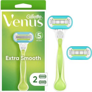 Gillette Venus Extra Smooth Razors for Women, 1 Venus Razor, 2 Razor Blade Refills, Designed for a Close, Smooth Shave