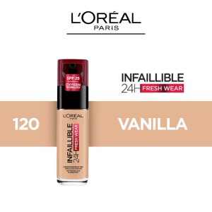 LOREAL INFALLIBLE 24H FRESH WEAR FOUNDATION 120 VANILA